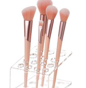 Color customized PS cosmetic facial brush lipstick perfume make up display stand plastic makeup brushes organizer