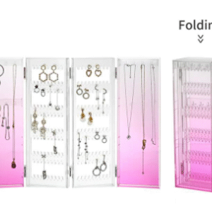Dresser organizer for jewelry storage necklace ring earrings plastic 4-Leaf Folding Jewelry Screen