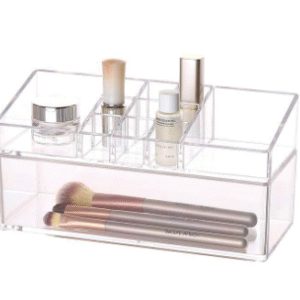 Acrylic cosmetic case brushes nail ponish lipstick organizer bin transparent dustproof plastic makeup storage organizer