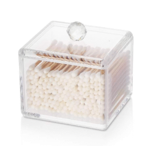 Hot sale stackable plastic cotton pad holder clear plastics storage boxes