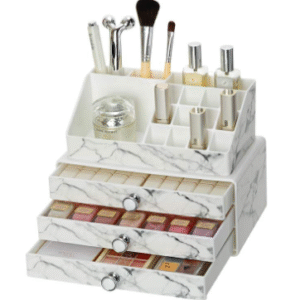 Mulit-layer Desktop cosmetic nail polish lipstick display tray clear plastic drawer makeup organizer set for brushes cosmetics